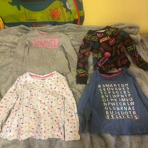 Kids Spotted Zebra Long Sleeve Shirts Bundle 4 years old